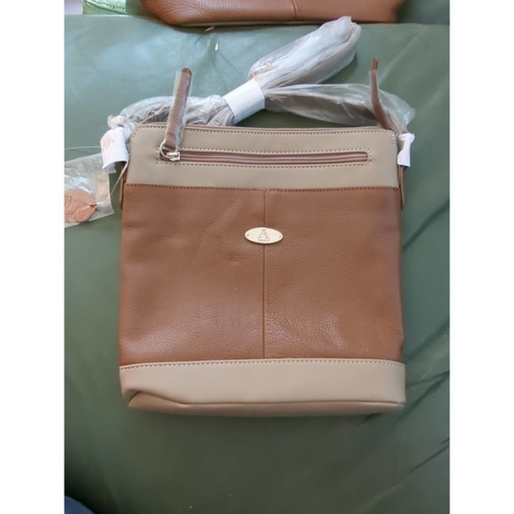 Aurielle Handbag Women Mediumโ Two Tone Brown Leather Purse Shoulder Bag a202